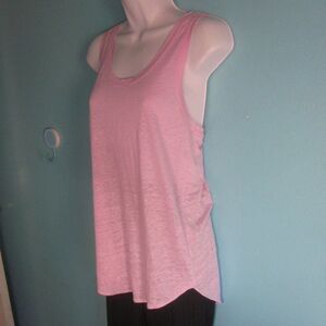 Lou & Gray LOFT 100% Linen  Womens Size M Racerback Pink Summer Tank Top  36" B